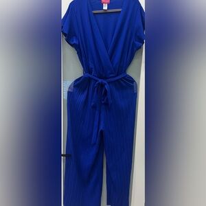 MIA ROSE Women's Jumpsuit Casual Short Sleeve Wrap V Neck Belted Wide Leg 3X